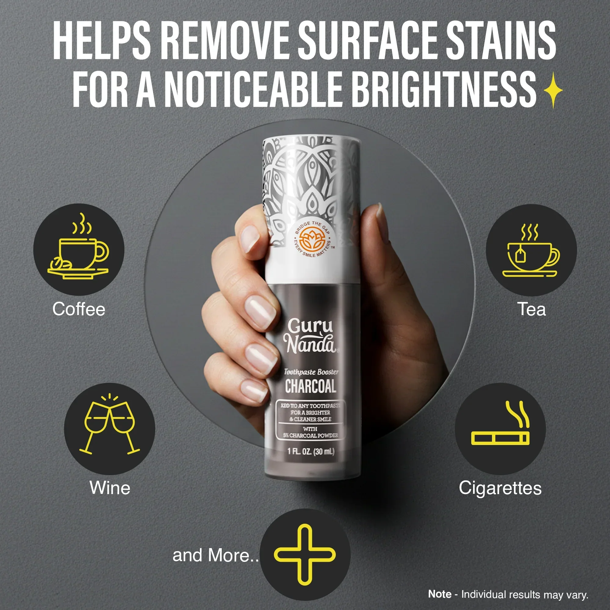 Charcoal Toothpaste Booster with 5% Charcoal Powder – 1 fl oz - Image 6