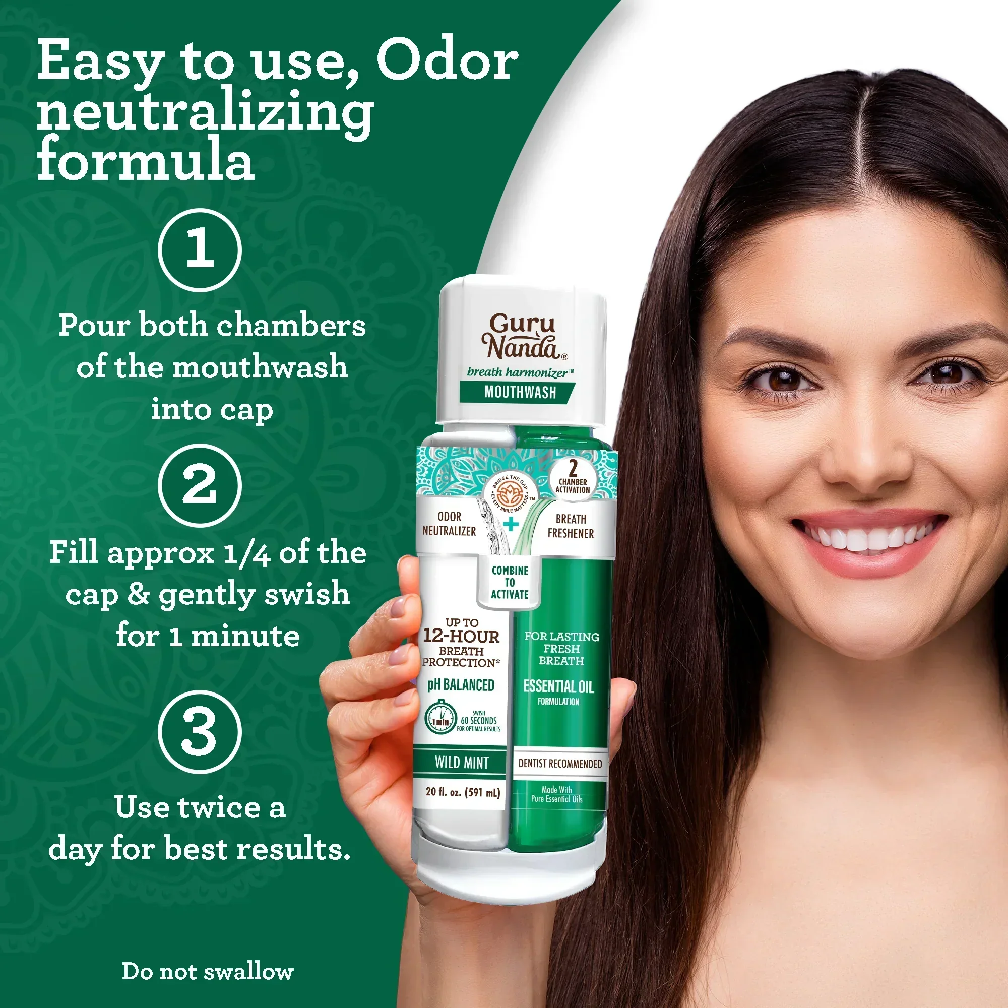 Dual Barrel Breath Harmonizer Mouthwash, Wild Mint - Image 6