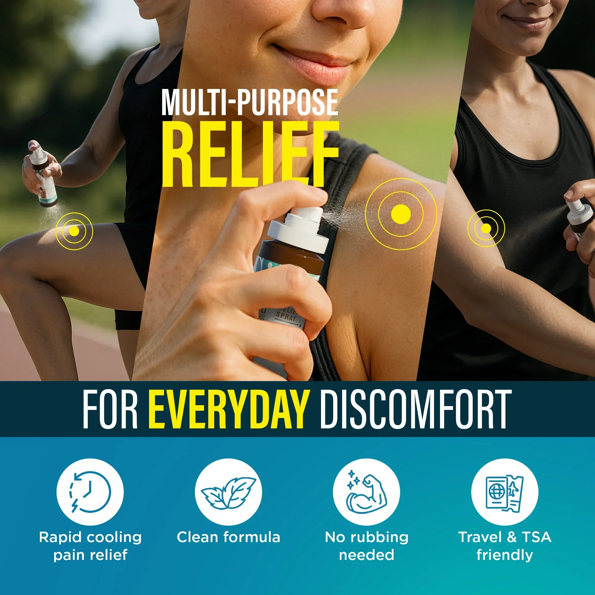 Menthol with Magnesium Spray for Pain Relief  - Pack of 3 - Image 6
