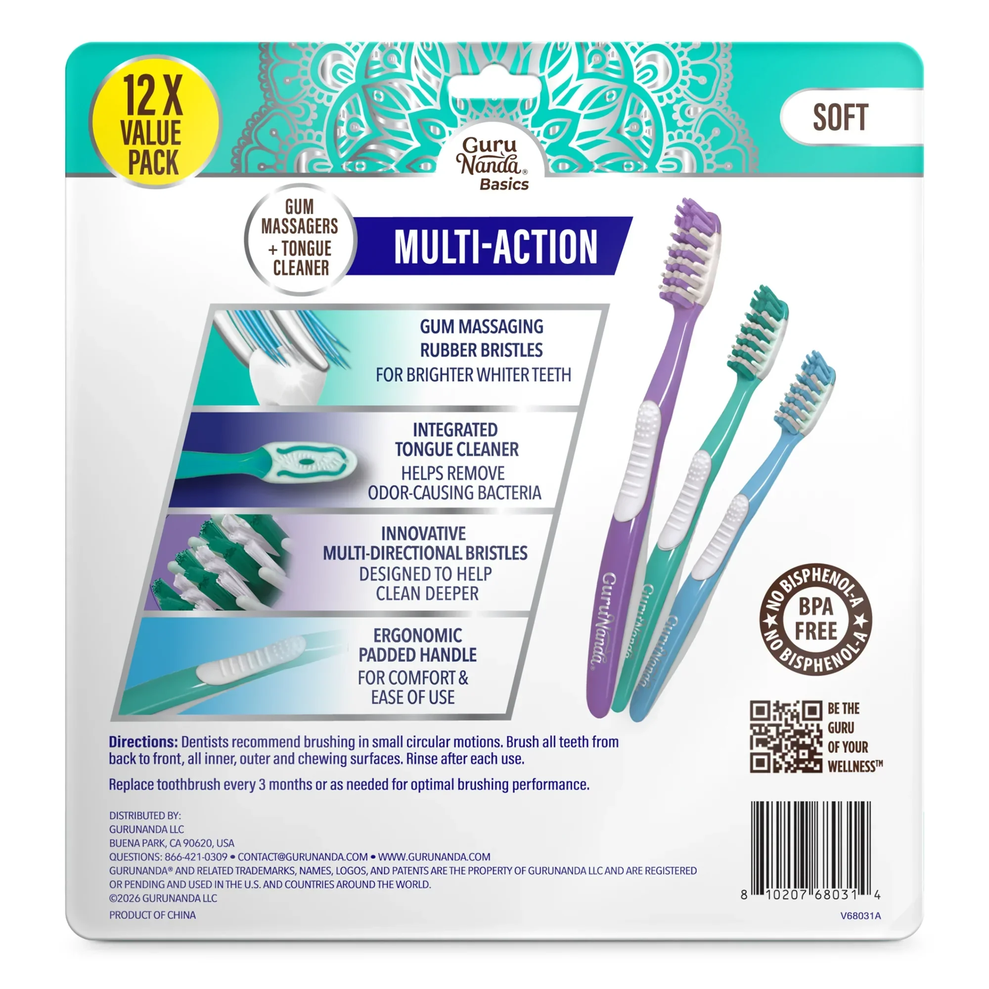 Multi-Action Toothbrush with Tongue Cleaner – 12 Pack - Image 9