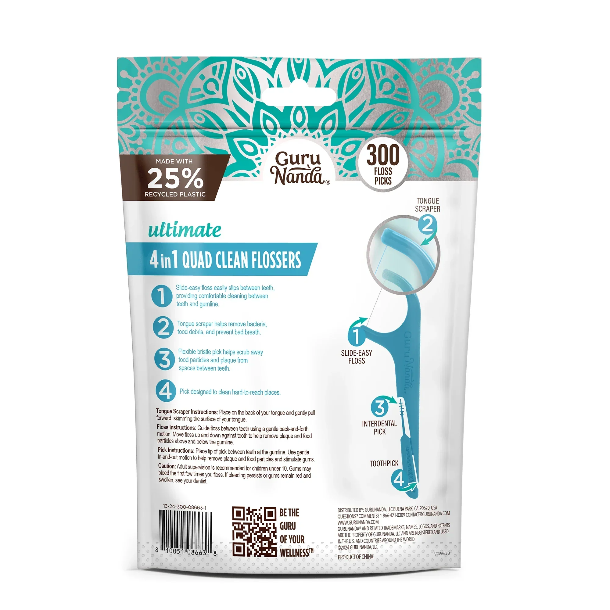 Quad Clean Floss Picks 4-in-1 - Image 8